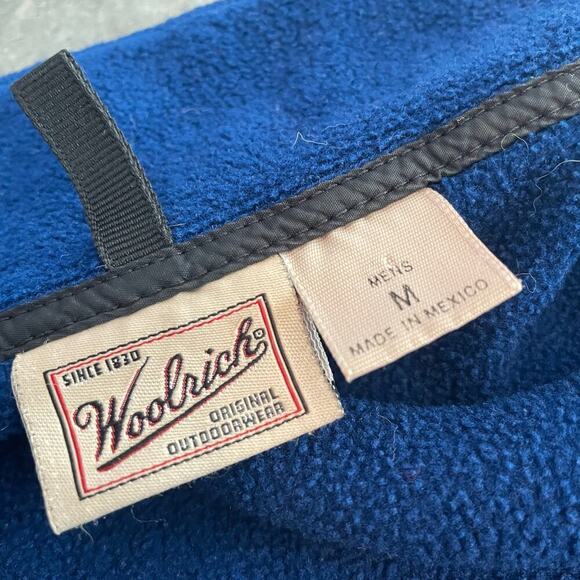Vintage Woolrich Polartec Fleece Full Zip Sweatshirt Jacket Mens Medium Blue 90s - Picture 6 of 13